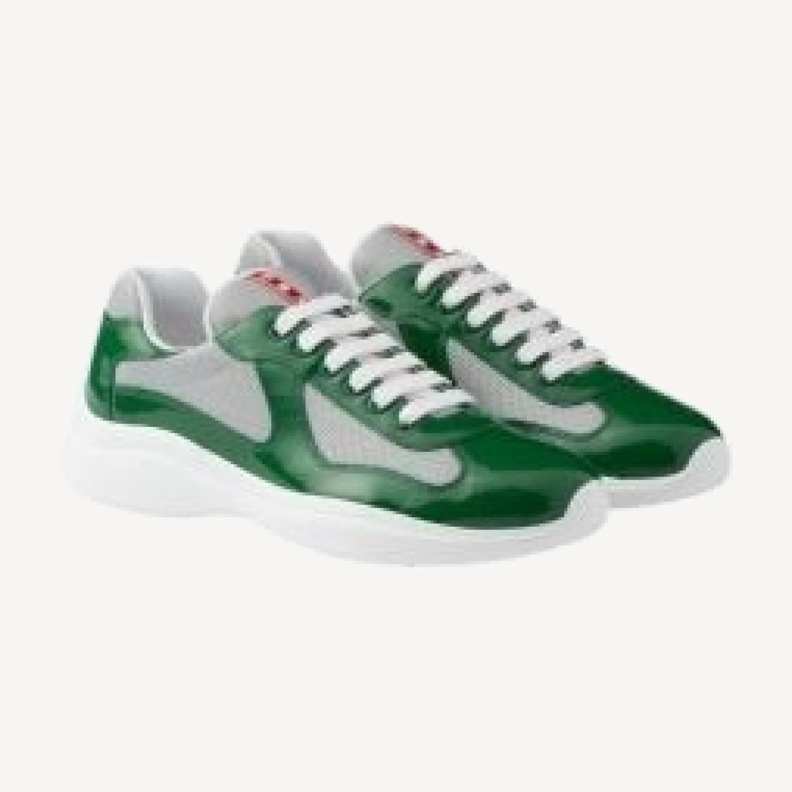 Prada Men's America's Cup Sneakers Patent Leather And Technical Fabric in Dark Green