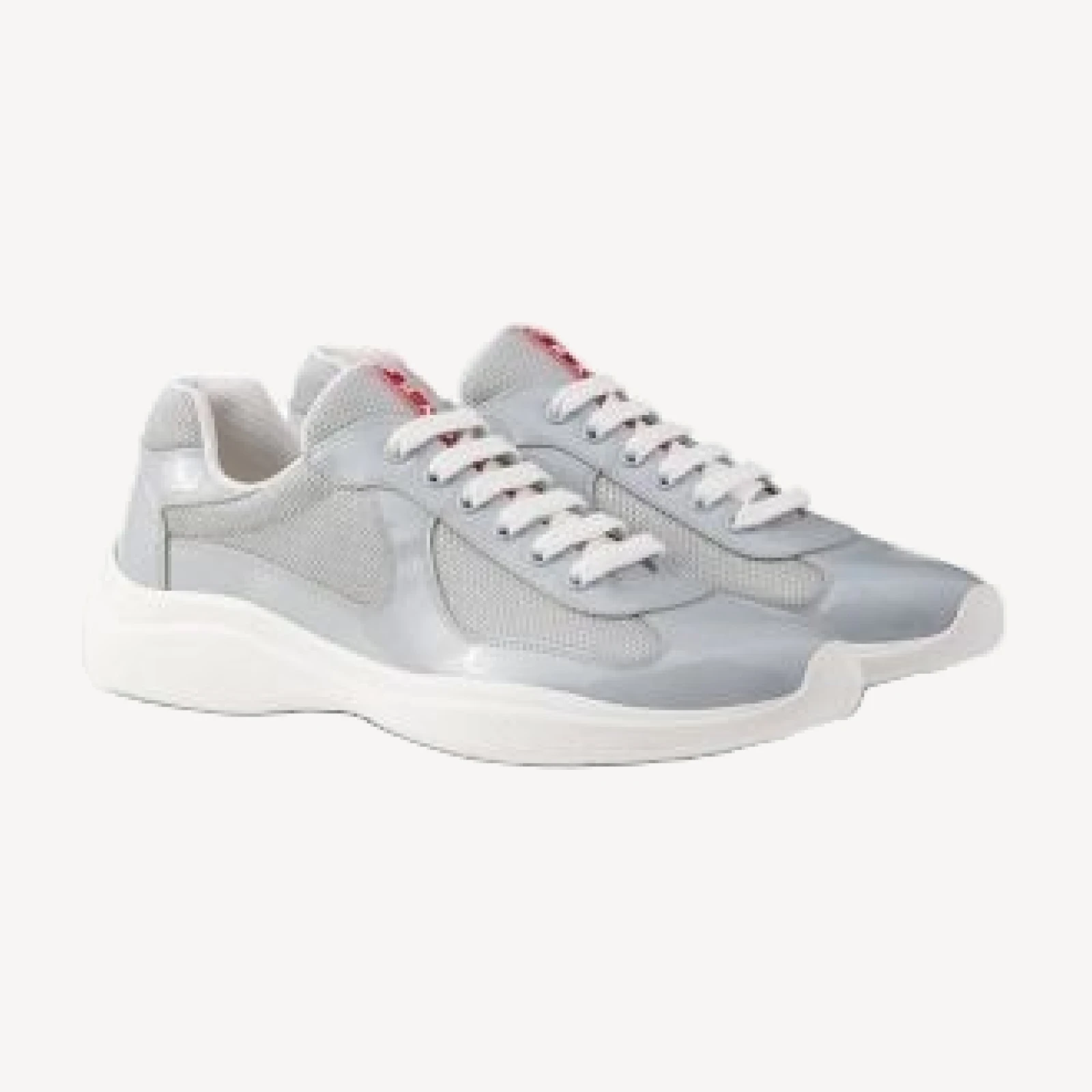 Prada Men's America's Cup Sneakers Patent Leather And Technical Fabric in Grey