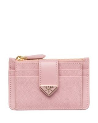 Prada Saffiano And Smooth Leather Card Holder