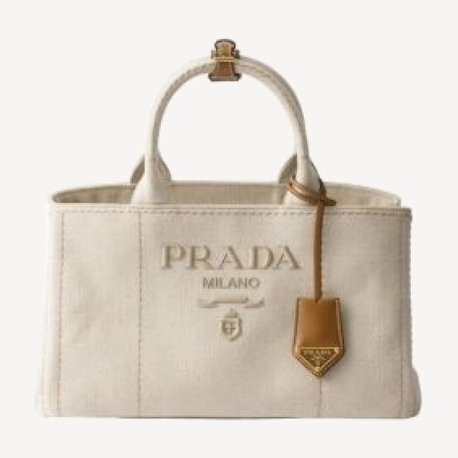 Prada Jardiniere Large Linen Blend Handbag