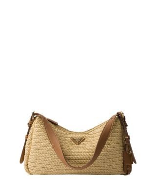 Prada Aimee Large Crochet and Leather Bag