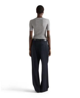 Prada Silk Crew Neck Sweater with Logo