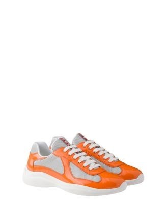 Prada Men's America's Cup Patent Leather and Technical Fabric Sneakers
