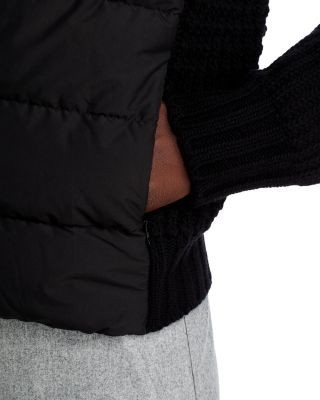 Moncler Mixed Media Wool & Cashmere Zip Up Cardigan