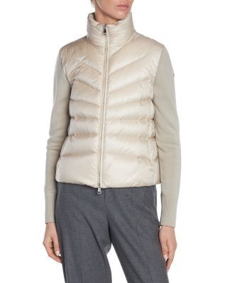 Moncler Mixed Media Wool Puffer Cardigan
