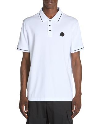 Moncler Cotton Logo Patch Tipped Polo Shirt
