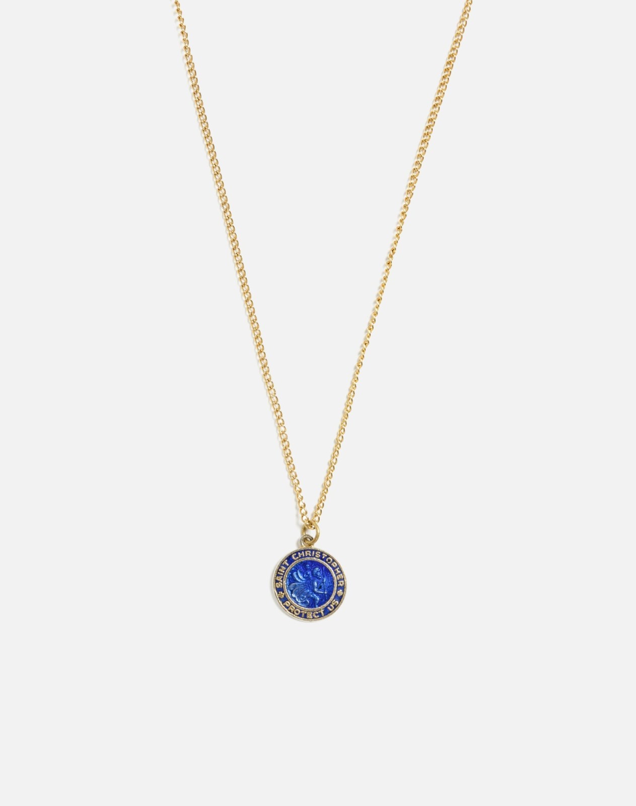 RE/DONE Vintage | 60s Sterling Royal Blue St Christopher Necklace- #6 | Vintage Necklaces