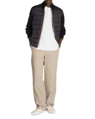 Moncler Wool Knit Quilted Down Combo Cardigan
