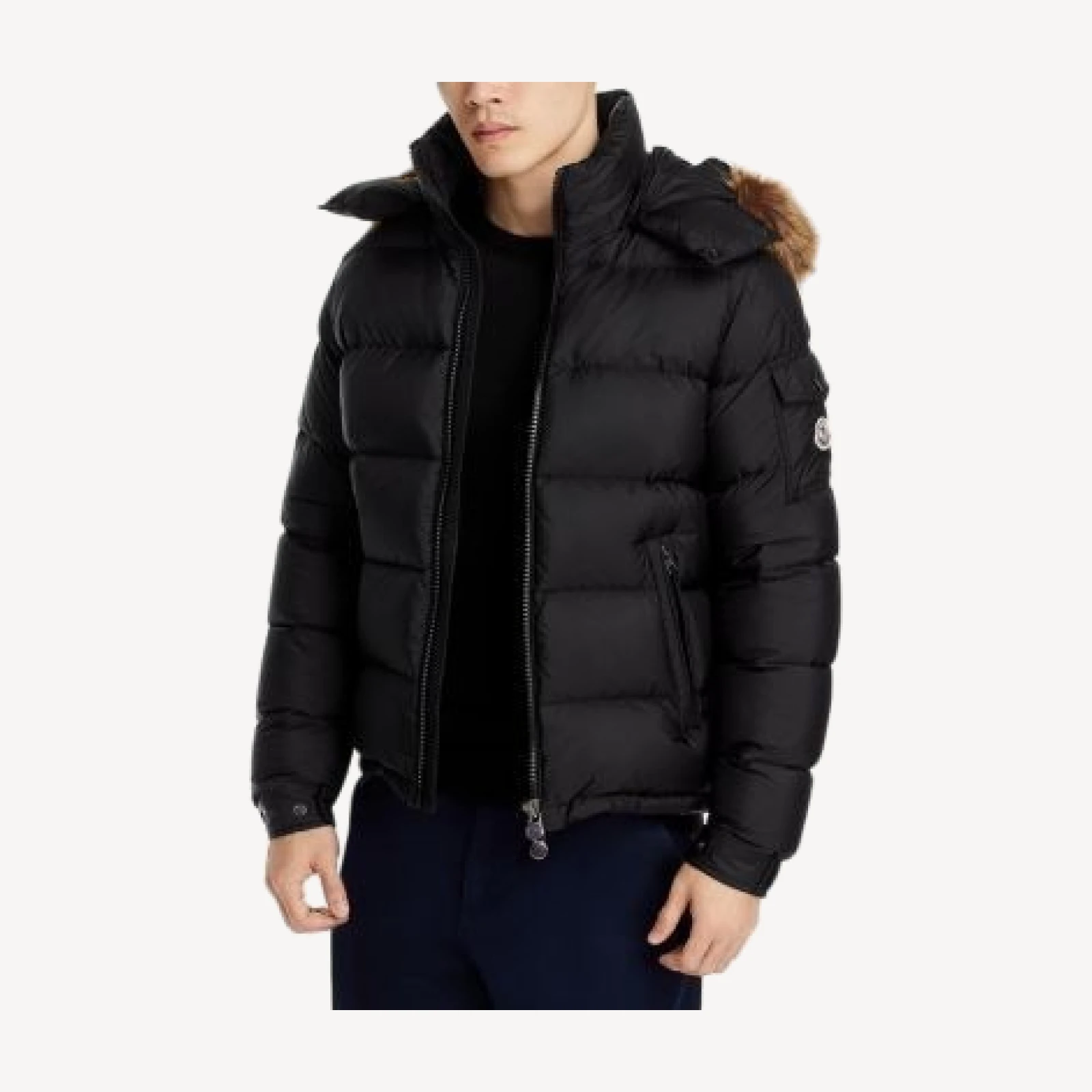 Moncler Mayaf Faux Fur Trim Hooded Down Puffer Jacket