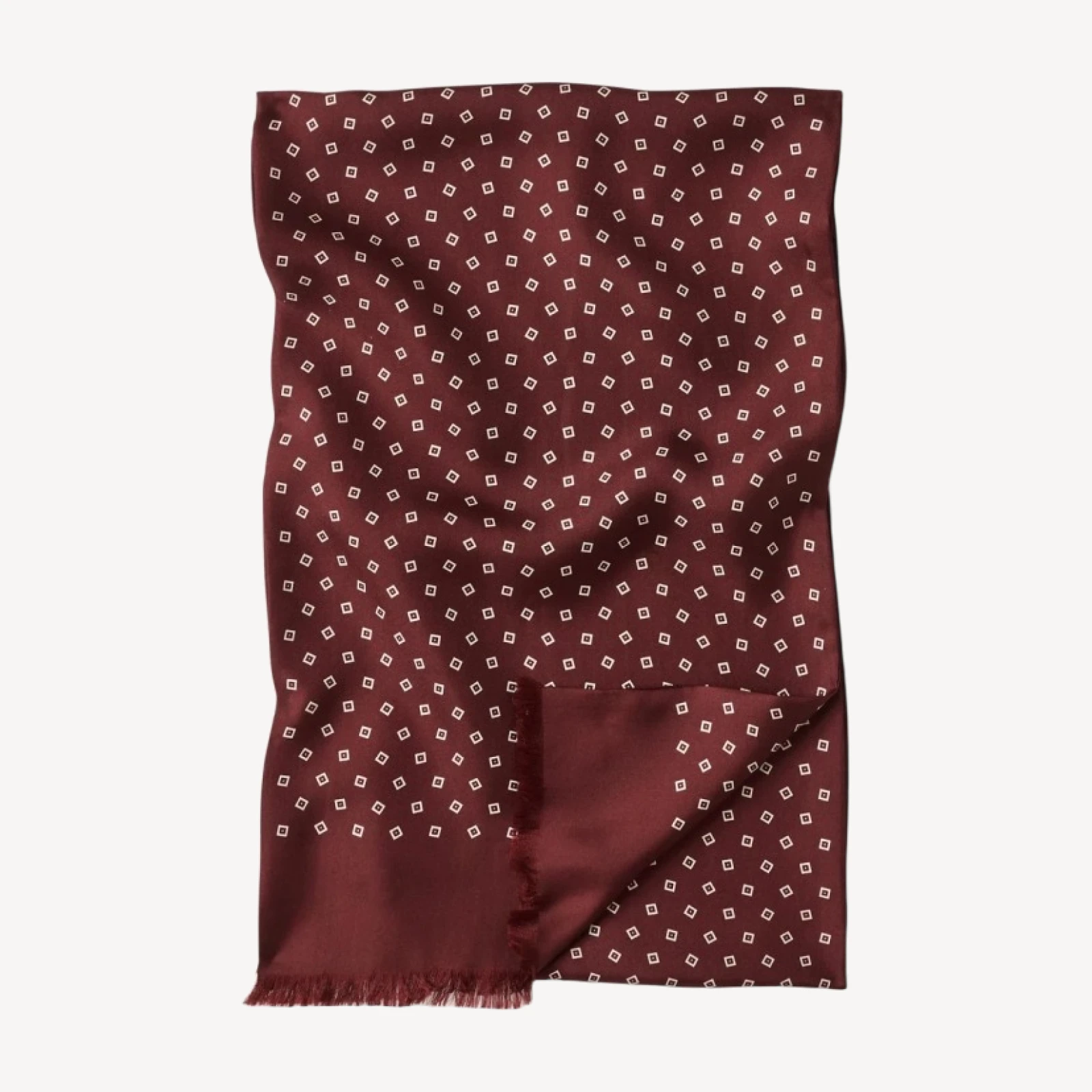Burgundy Diamond Dot Italian Silk Scarf