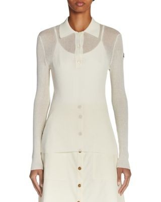 Moncler Semi Sheer Polo Top