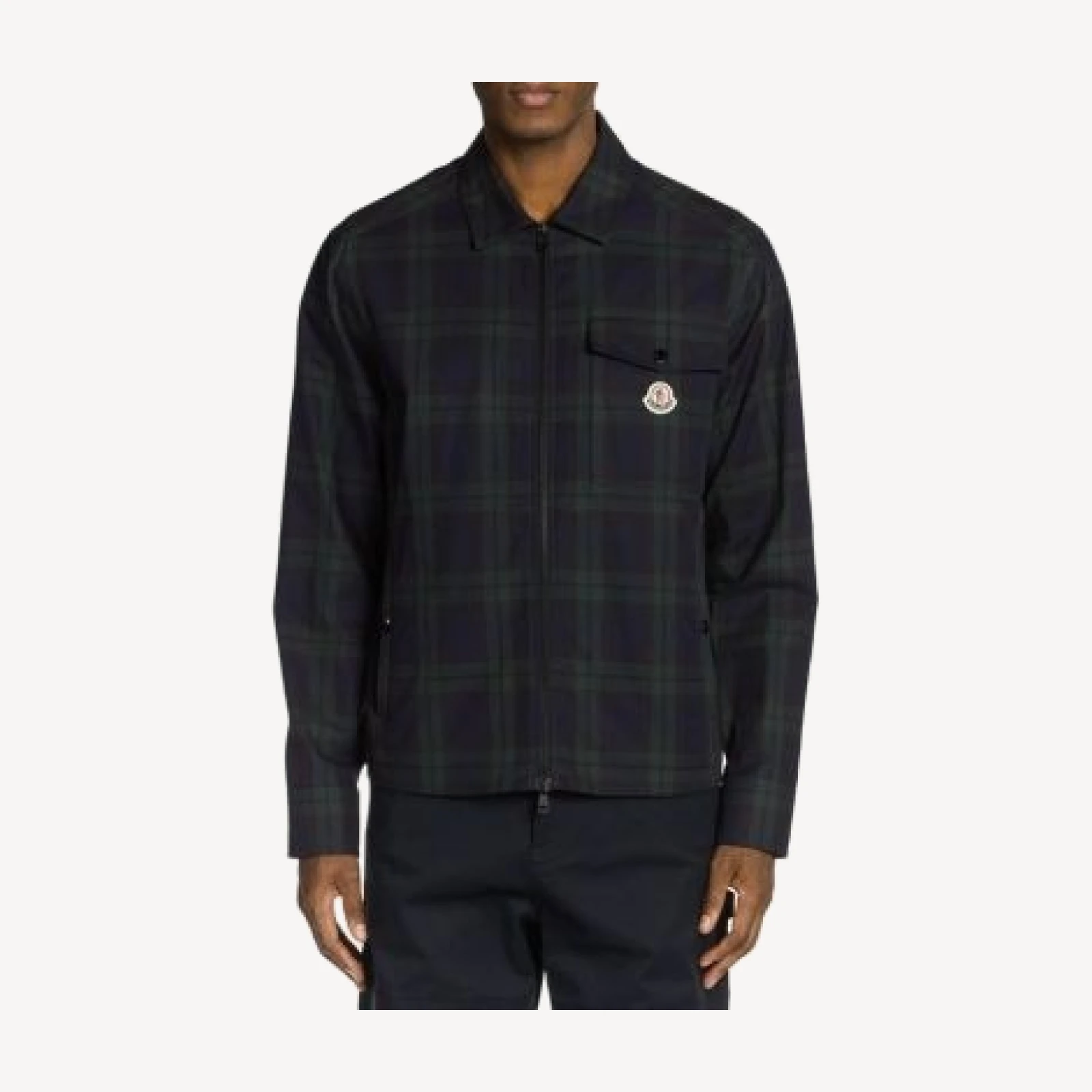 Moncler Plaid Zip Front Jacket