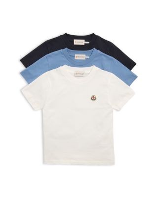 Moncler Unisex Logo Patch Cotton Tees, Pack of 3 - Little Kid