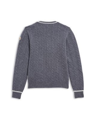Moncler Boys' Crew Neck Cable Knit Sweater - Big Kid