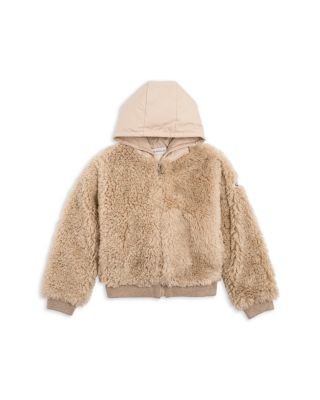 Moncler Girls' Teddy Zip Up Hoodie - Big Kid