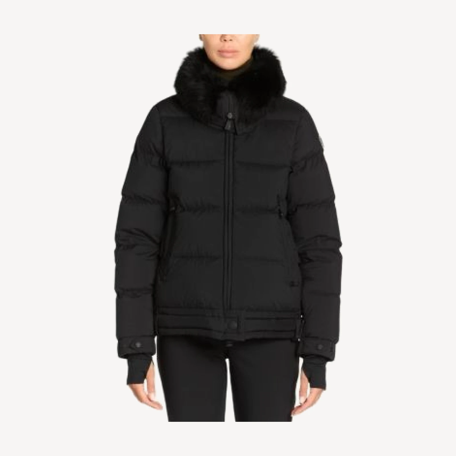 Moncler Arabbas Shearling Trim Puffer Jacket