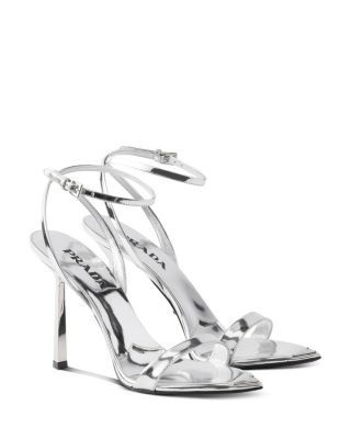 Prada Women's Metallic Leather High-Heeled Sandals