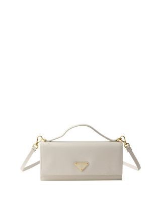 Prada Saffiano Leather Wallet With Shoulder Strap