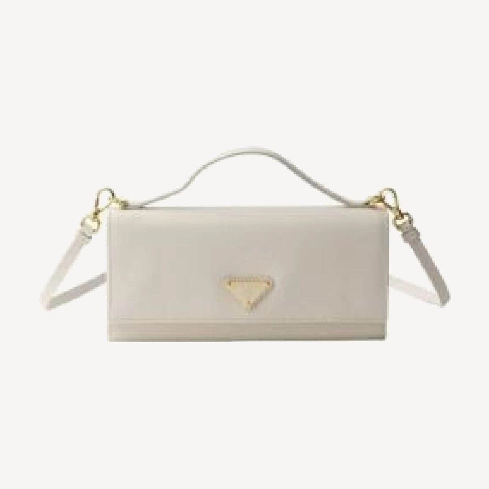 Prada Saffiano Leather Wallet With Shoulder Strap