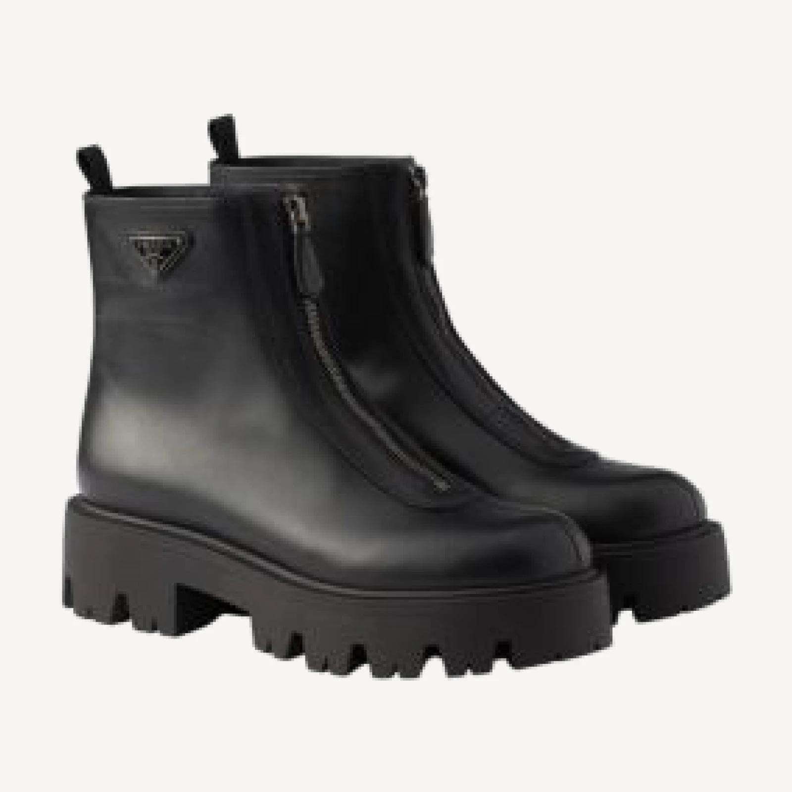 Prada Women's Leather Zipper Booties