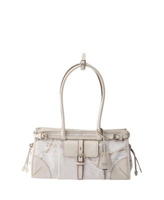 Prada Bonnie Medium Printed Linen And Leather Handbag