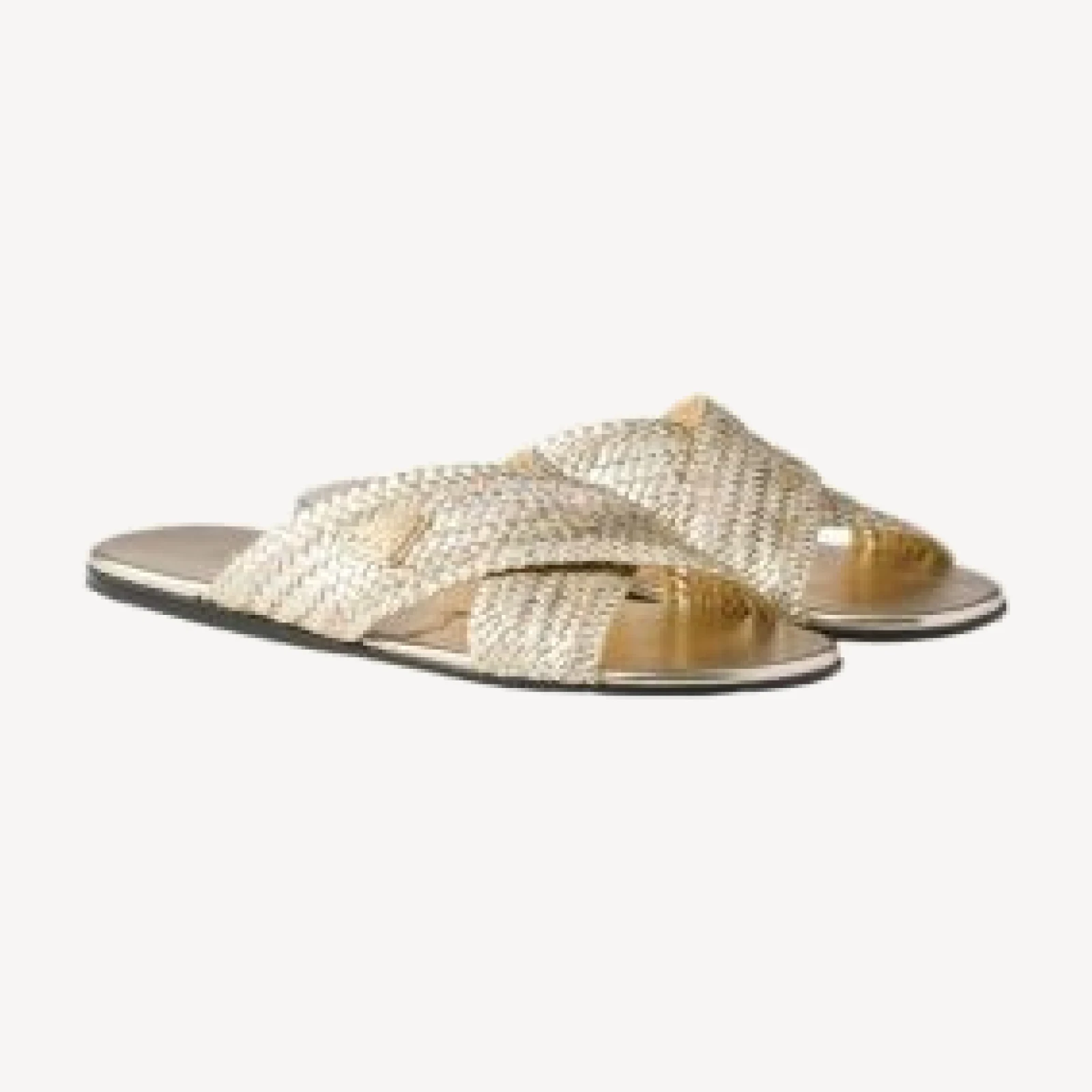 Prada Women's Woven Leather Crisscross Slides