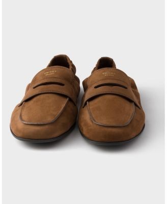Prada Women's Shuffle Antiqued Suede Leather Loafers