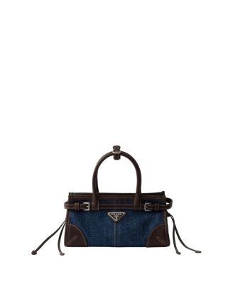 Prada Bonnie Small Denim And Leather Handbag