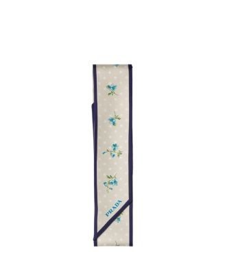Prada Printed Silk Twill Skinny Scarf