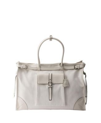 Prada Bonnie Denim And Leather Tote Bag