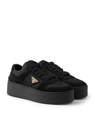 Prada Women's Downtown Bold Re-Nylon and Suede Sneakers
