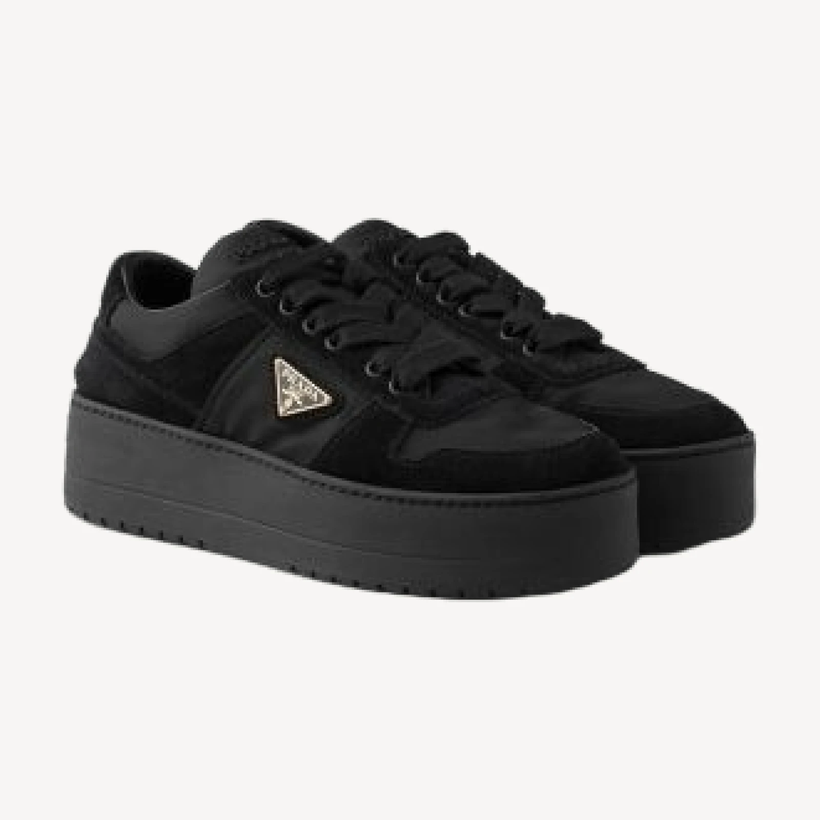Prada Women's Downtown Bold Re-Nylon and Suede Sneakers