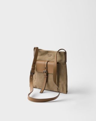 Prada Route Canvas And Leather Shoulder Bag
