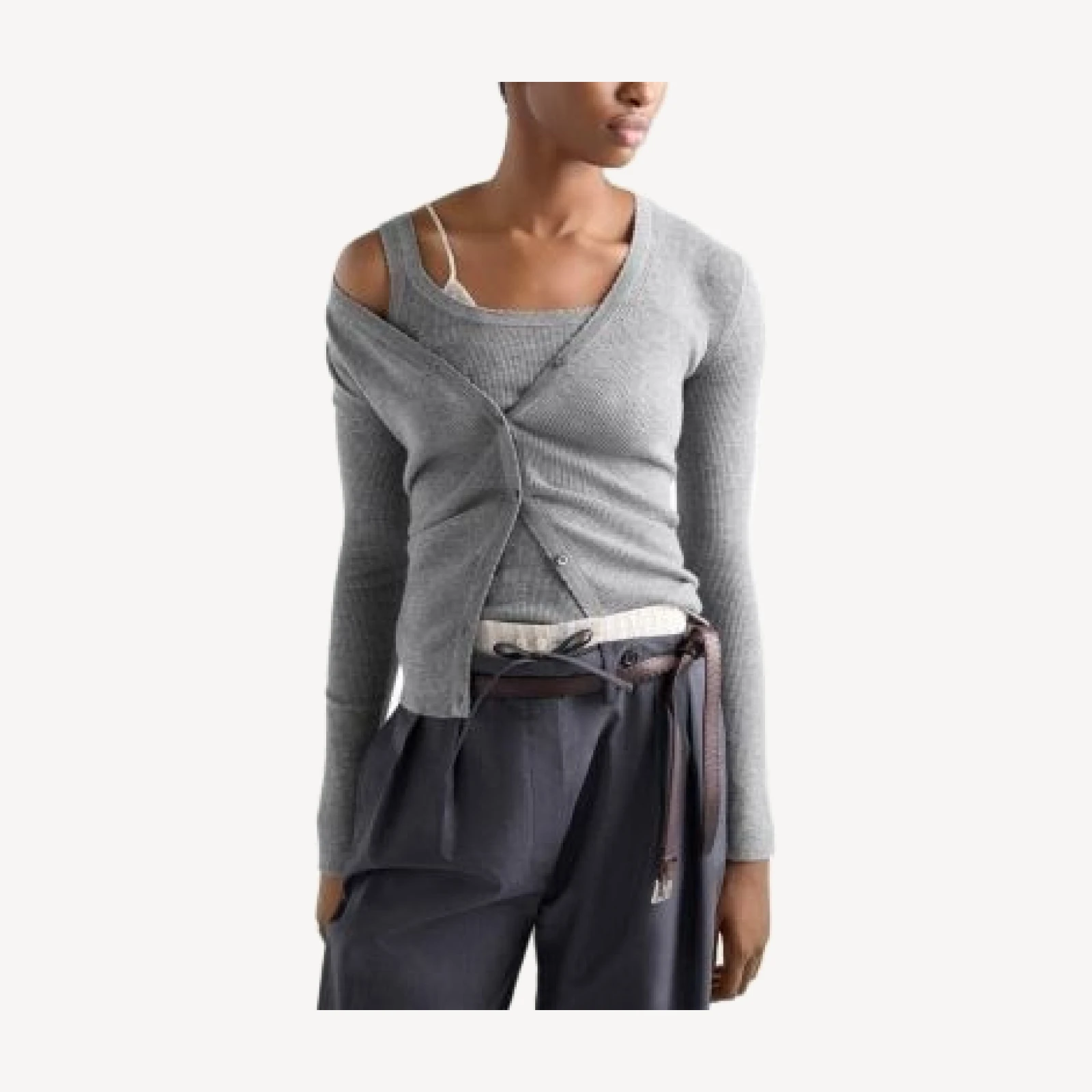 Prada Ribbed Cashmere Cardigan