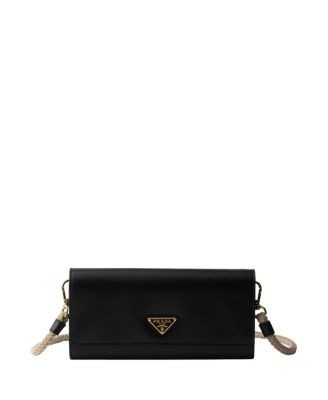 Prada Leather Wallet With Shoulder Strap