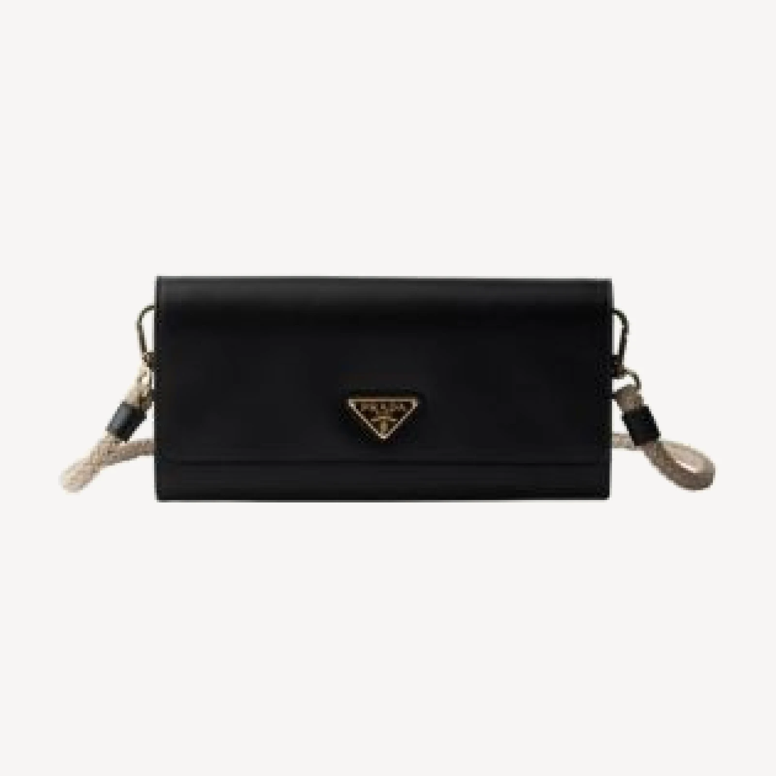 Prada Leather Wallet With Shoulder Strap