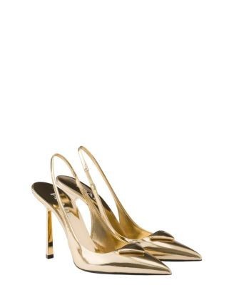 Prada Women's Metallic Leather Slingback Pumps