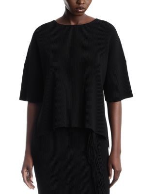 Emporio Armani Ribbed Fringe Trim Cardigan