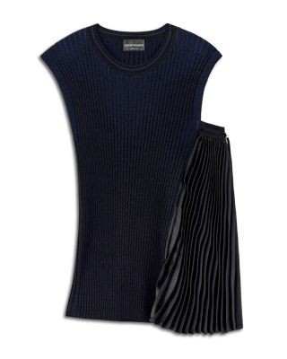 Emporio Armani Asymmetric Ribbed Knit Top