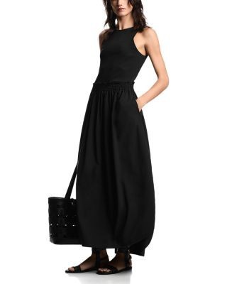Emporio Armani Punto Milano Mixed Media Maxi Dress