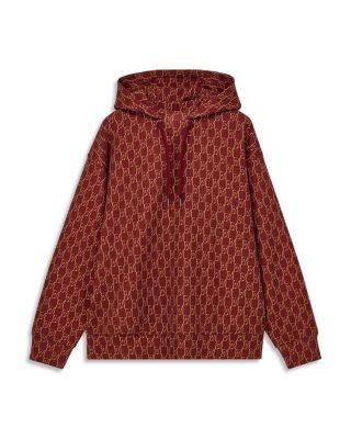 Emporio Armani Cotton Blend Logo Pattern Drawstring Hoodie