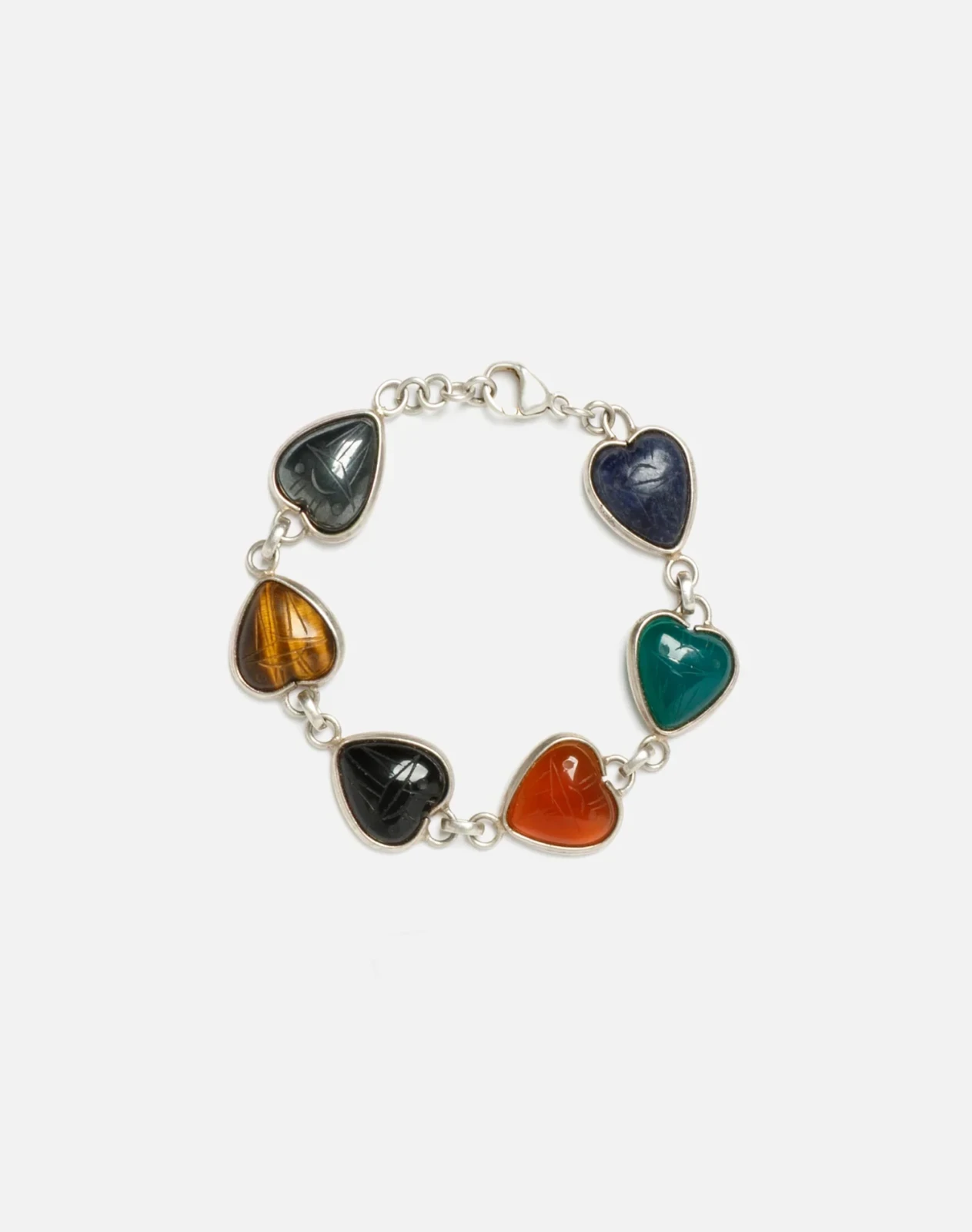 RE/DONE Vintage | 30s Scarab Gemstone and Sterling Silver Bracelet | Vintage Bracelets