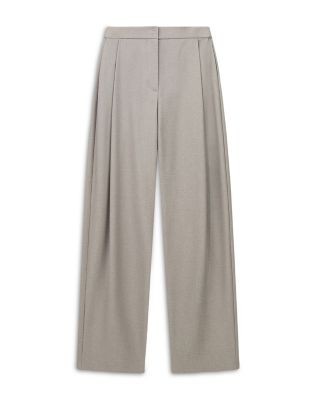 Emporio Armani Cotton Pleated Wide Leg Pants