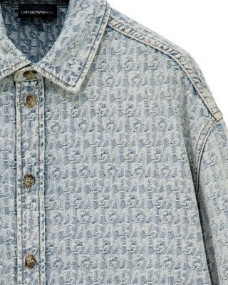 Emporio Armani Allover Jacquard Denim Shirt