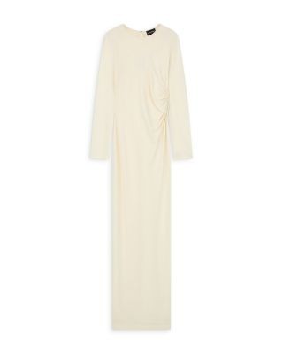 Emporio Armani Long Sleeve Ruched Column Dress