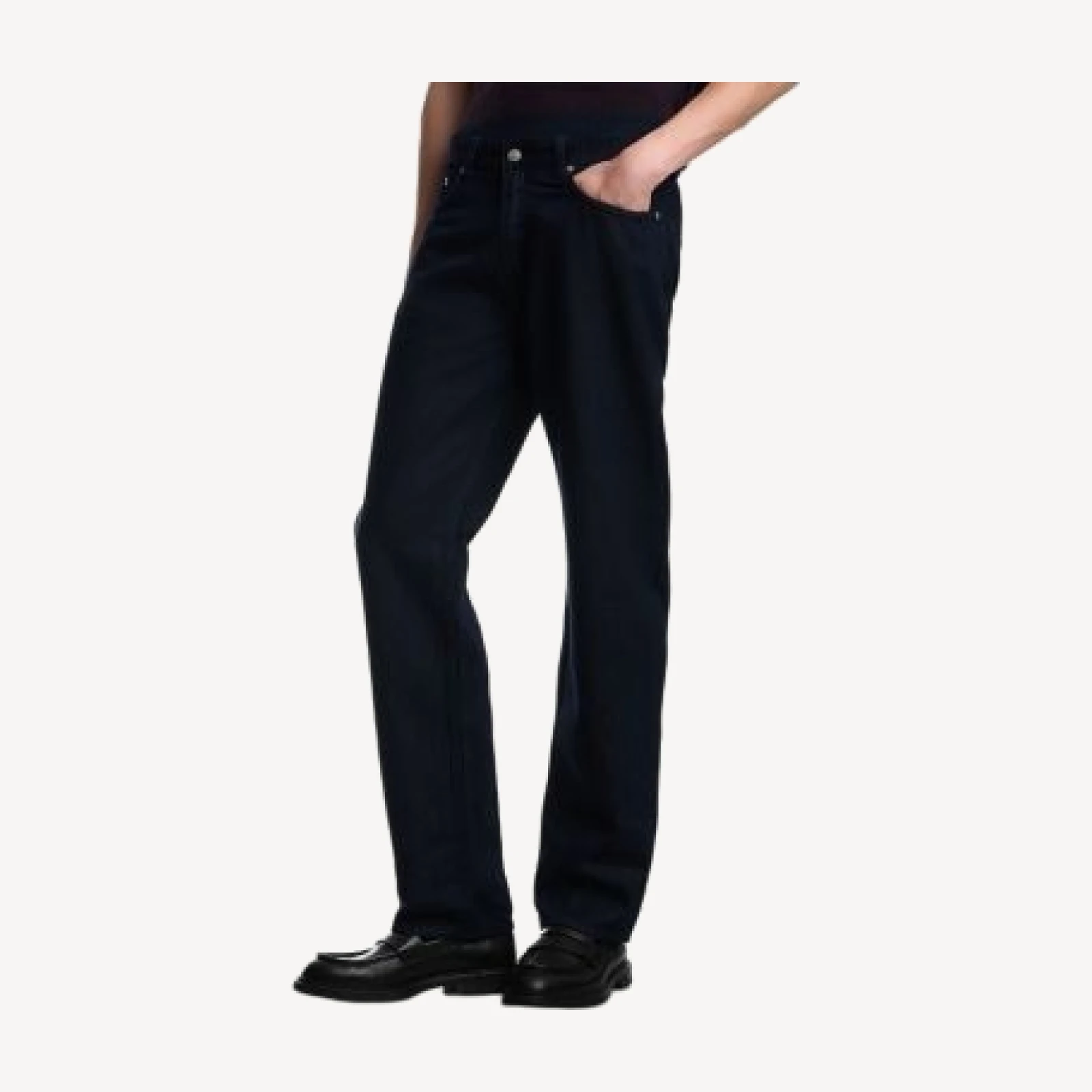 Emporio Armani Cotton & Linen Straight Leg Five-Pocket Trousers