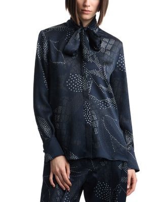 Emporio Armani Tie Neck Creponne Blouse