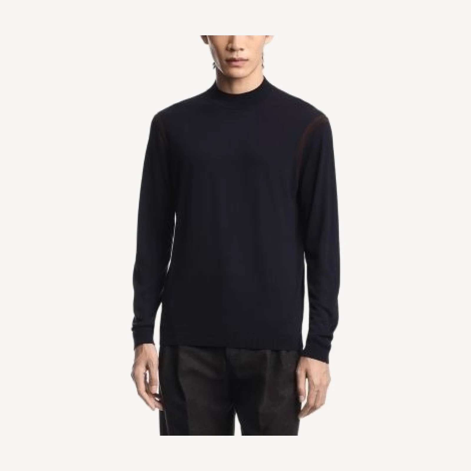 Emporio Armani Mock Neck Sweater with Inlay Details
