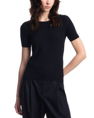 Emporio Armani Smocked Short Sleeve Top