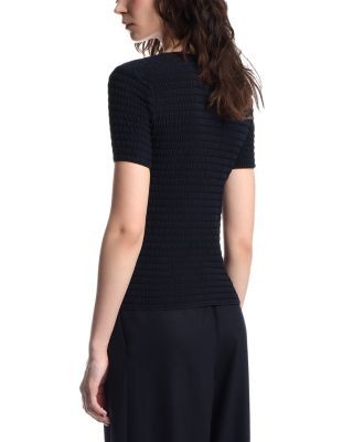 Emporio Armani Smocked Short Sleeve Top